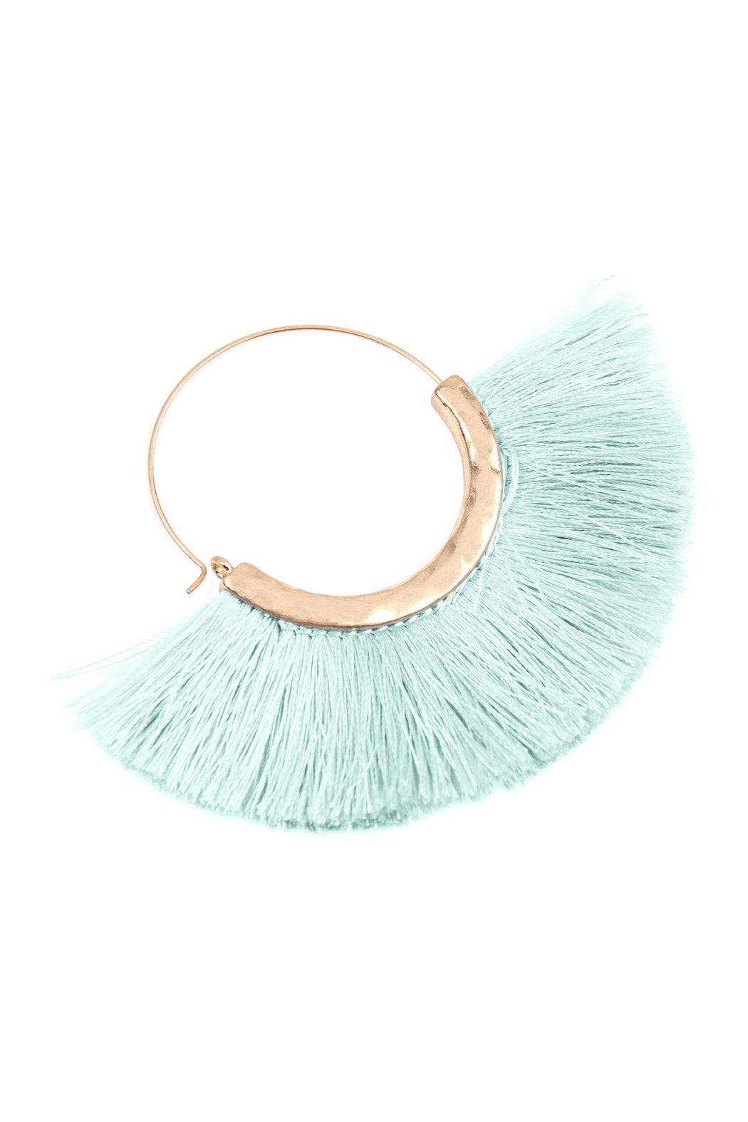 Fan Tassel Hoop Earring - 15 COLORS -