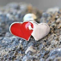 Thumbnail for 316L Stainless Steel Interlocked Hearts Cartilage Earring -