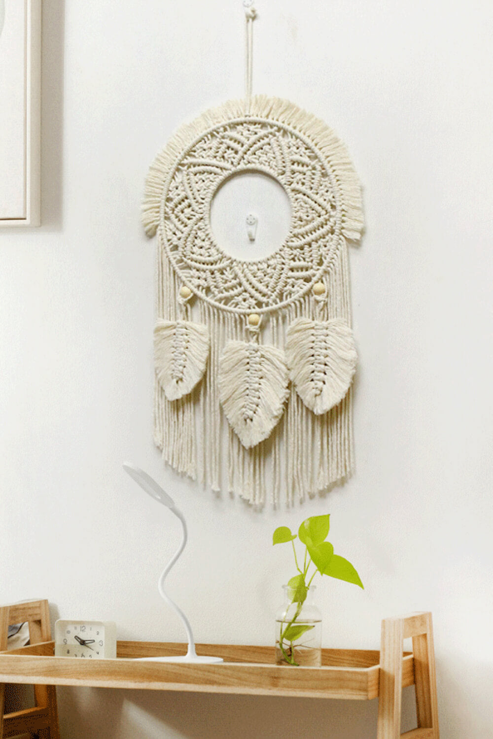 Hand-Woven Fringe Macrame Wall Hanging - 23.6" X 11.8" - T - 2 COLORS -