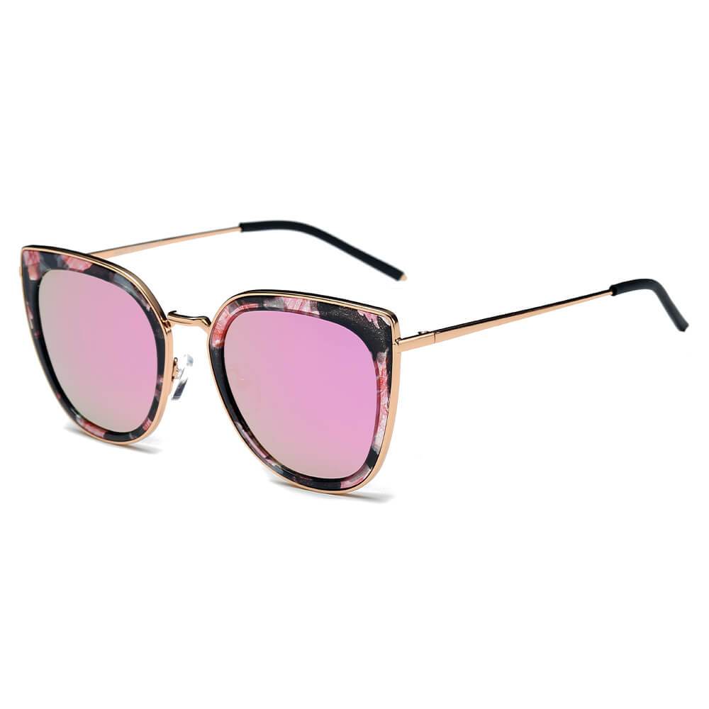 Saskia | CA11 - Womens Polarized Cat Eye Fashion Rim Sunglasses - 6 COLORS -