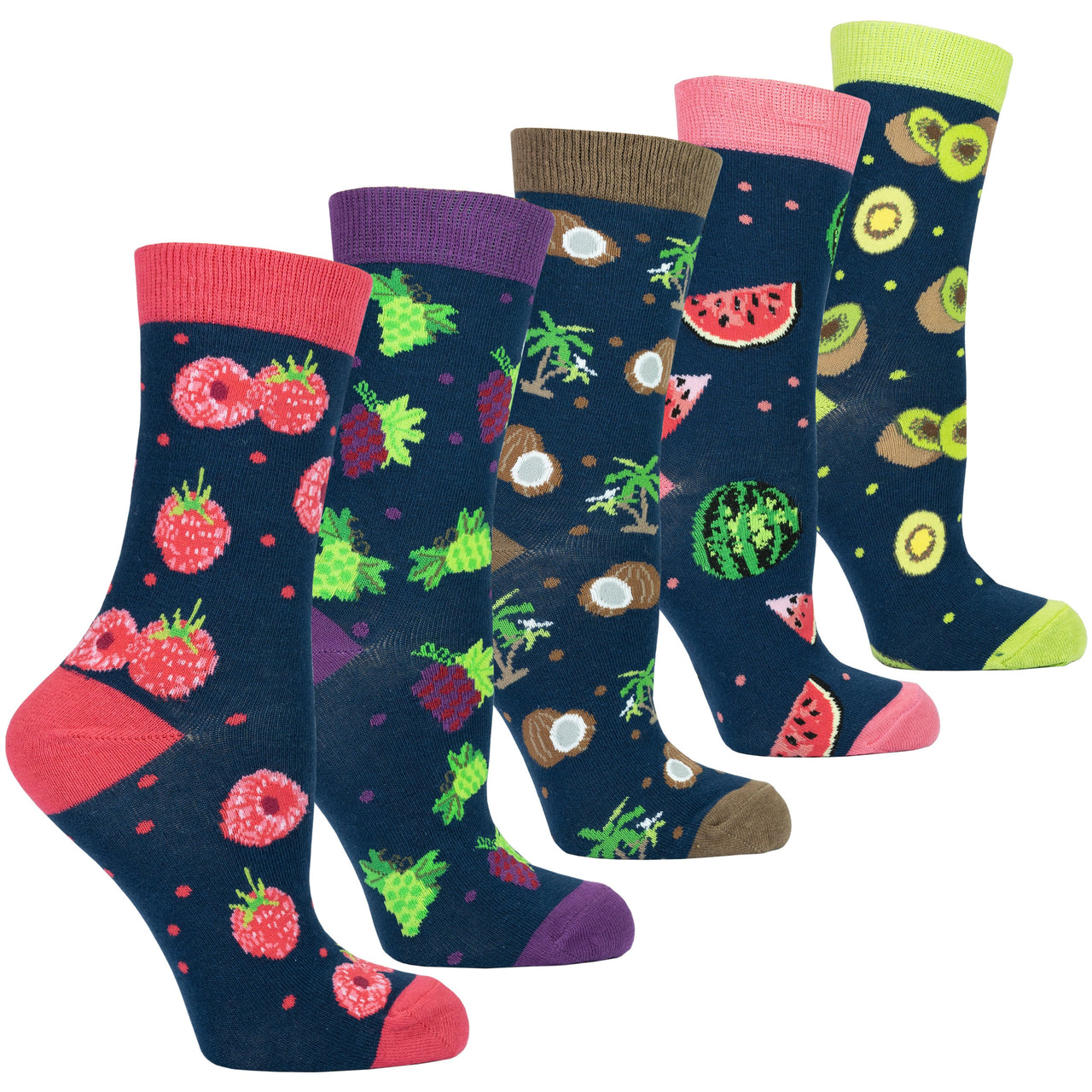 Women's Delightful Fruits Socks Set - 5 PACK -