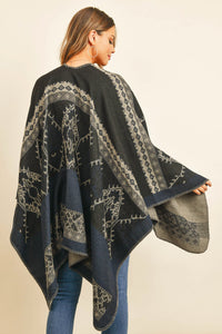 Thumbnail for Riah Fashion - Native American Pattern Open Front Kimono -