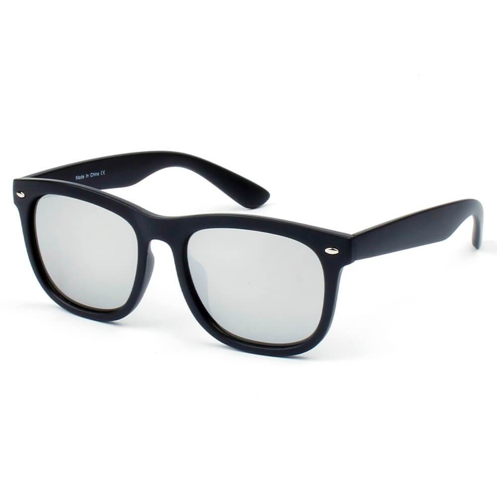 Girona | E06 - Classic Horned Rim Mirrored Lens Sunglasses - 5 COLORS -