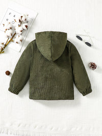 Thumbnail for Buttoned Hoodie with Pockets - T - 1 COLOR -