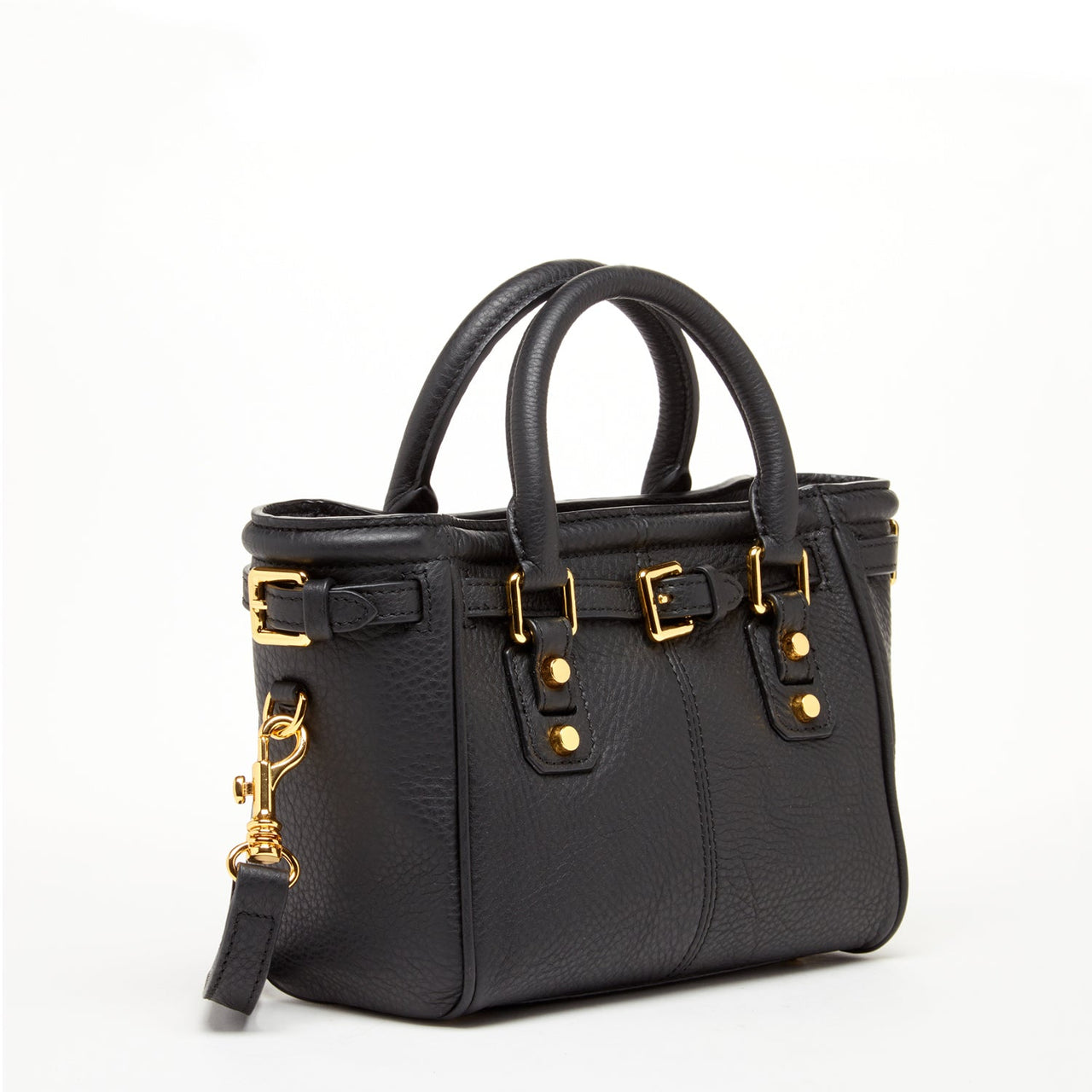 Emma Leather Satchel Bag Black -