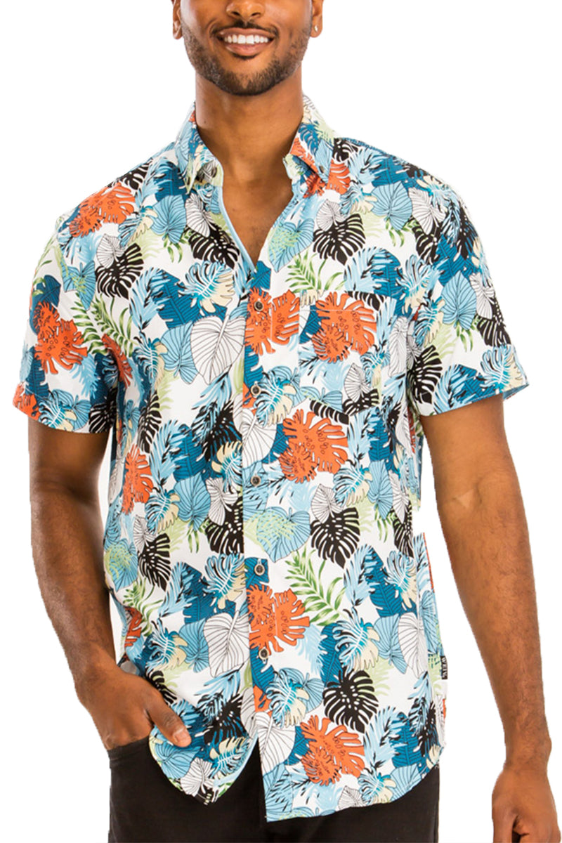 WEIV - Digital Print Hawaiian Short Sleeve Shirt -