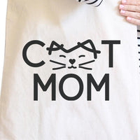 Thumbnail for Cat Mom Natural Canvas Tote Bag Unique Graphic Gifts for Cat Lady -