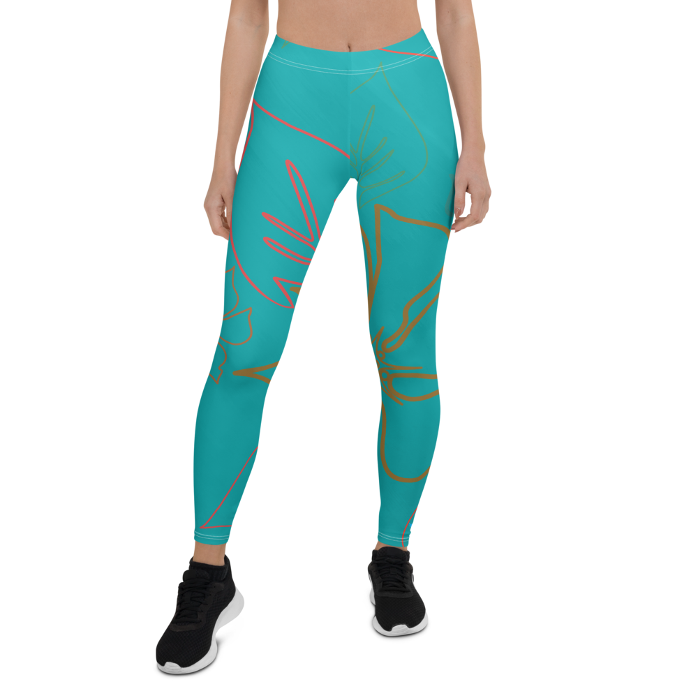 FYC - Women's All Day Comfort Aqua Aloha Full Length Leggings - 1 COLOR -