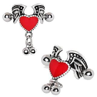 Antique Winged Heart Cartilage Cuff Earring -