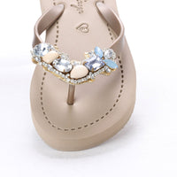 Thumbnail for SAND BY SAYA N.Y. - Blue York - Rhinestone Flat Flip Flops Sandal - 5 COLORS -