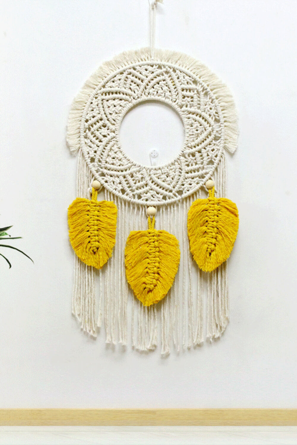 Hand-Woven Fringe Macrame Wall Hanging - 23.6" X 11.8" - T - 2 COLORS -