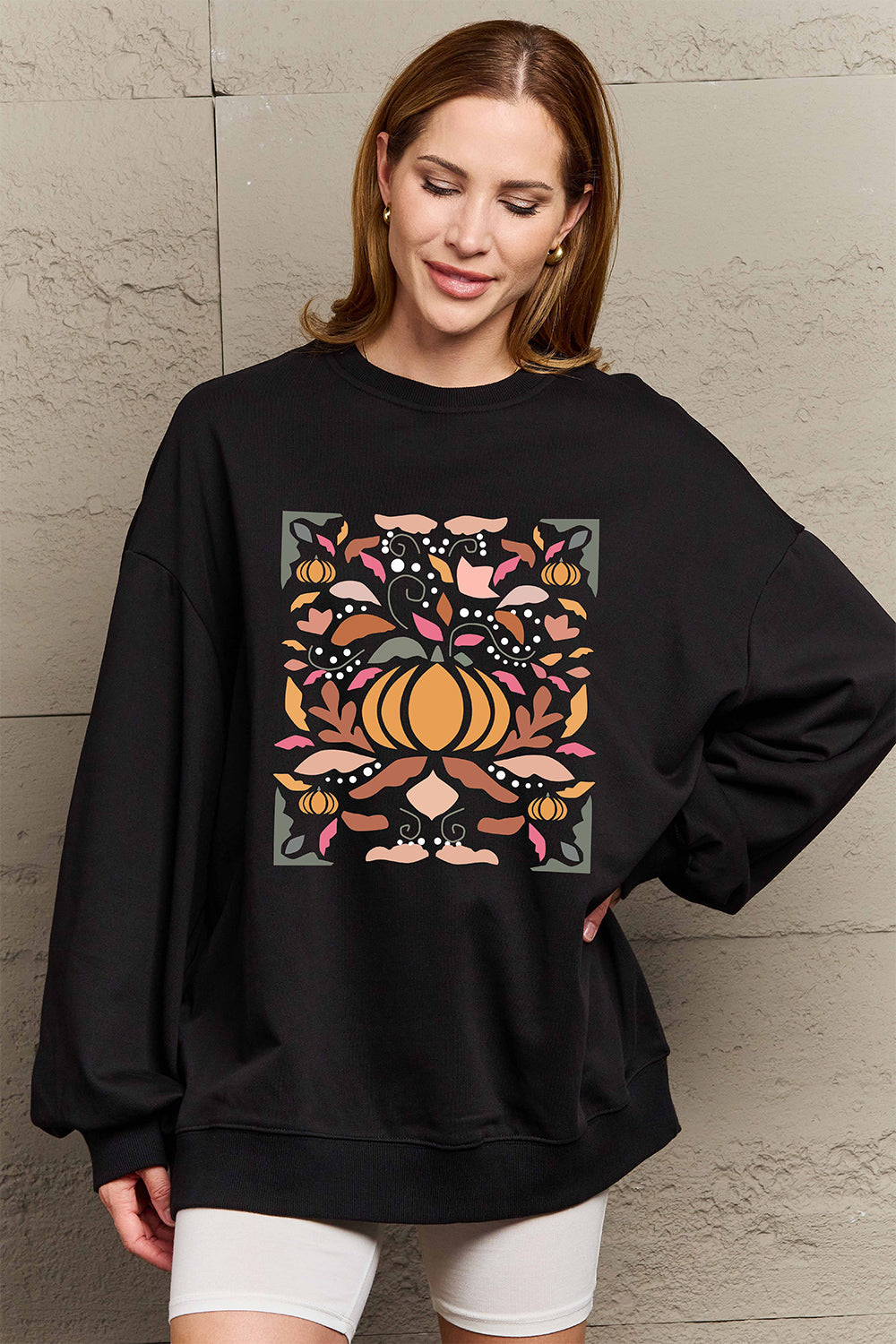 Simply Love Full Size Graphic Dropped Shoulder Sweatshirt - S THRU 3XL -  T - 1 COLOR -