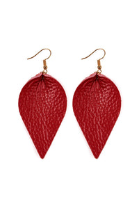 Thumbnail for Teardrop Shape Pinched Leather Earrings - 18 COLORS -