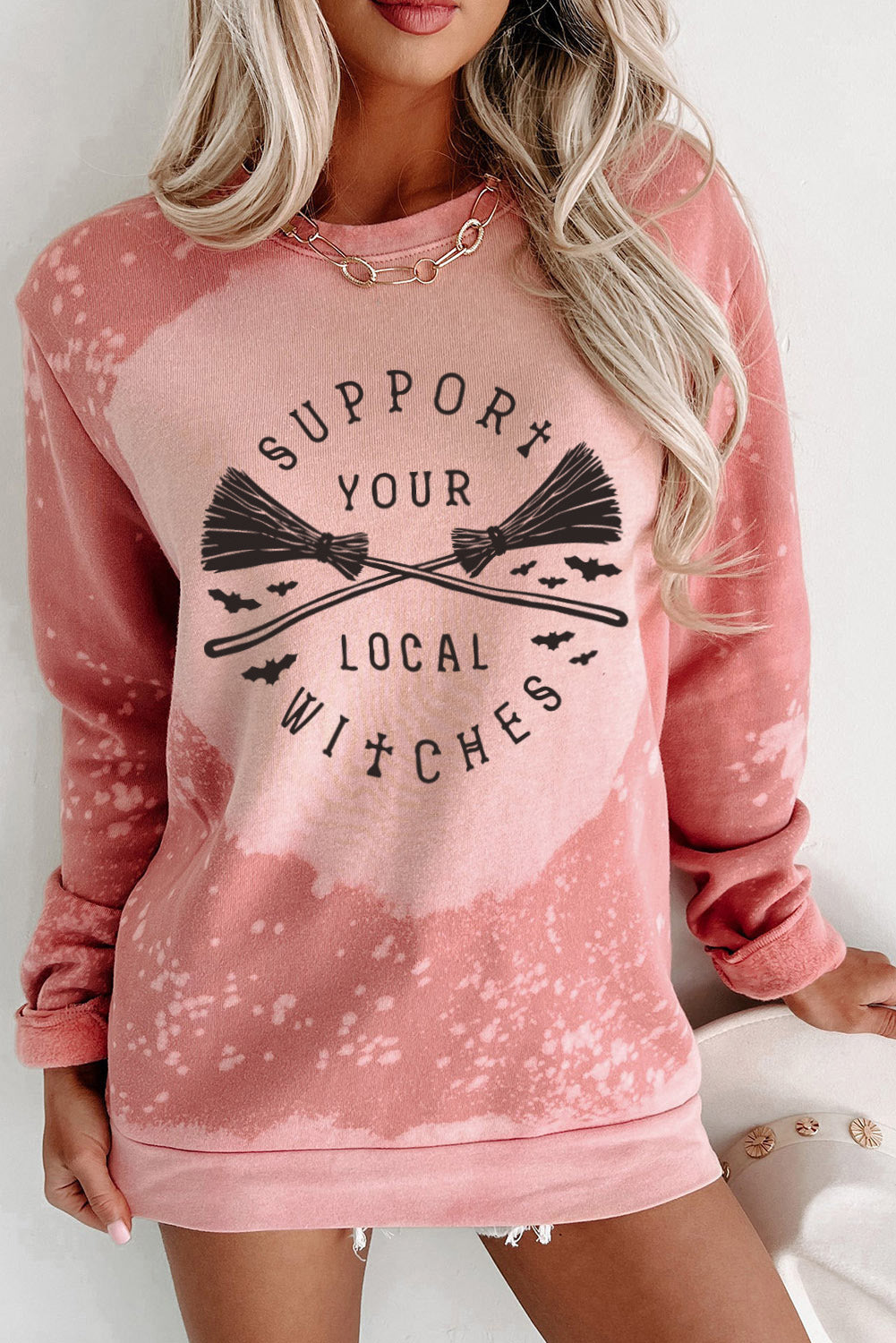 SUPPORT YOUR LOCAL WITCHES Graphic Sweatshirt - T - 1 COLOR -