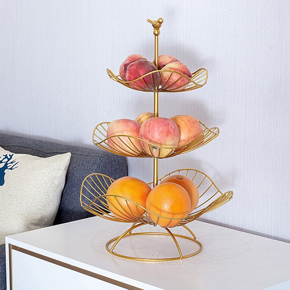 Iron Fruit Basket Stand - 3 Tier Fruit Trays - Cake Trays - Dessert / Snacks Trays - Vegetables - Snacks Storage Tray Stand - [28 DAY DELIVERY] - 11 COLORS/SHAPES/DESIGNS - CHECK 'EM OUT! -