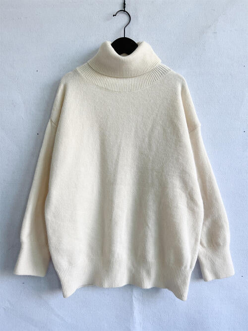 Turtleneck Long Sleeve Sweater - 1 OVERSIZE - T - 6 COLORS -