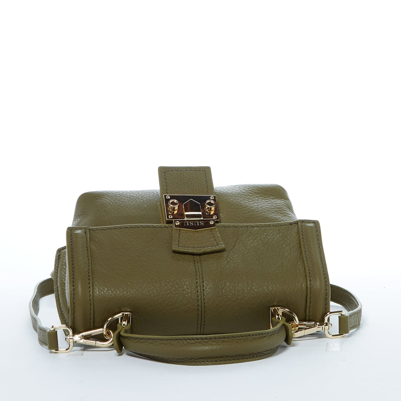 Linda Leather Convertible Backpack Purse Olive Green -