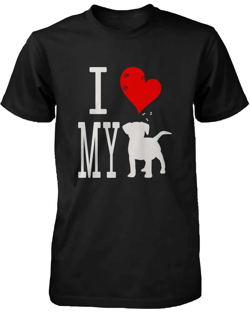 Funny Graphic Statement Womens Black T-Shirt - I Love My Dog - 1 COLOR -