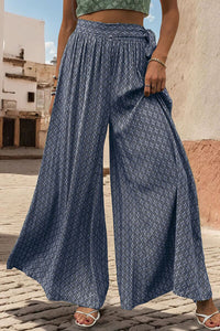 Thumbnail for Printed Tied Wide Leg Pants - T - 3 COLORS -