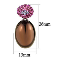 Thumbnail for IP Coffee Light Stainless Steel Earrings With Top Grade Crystal in Multi Color