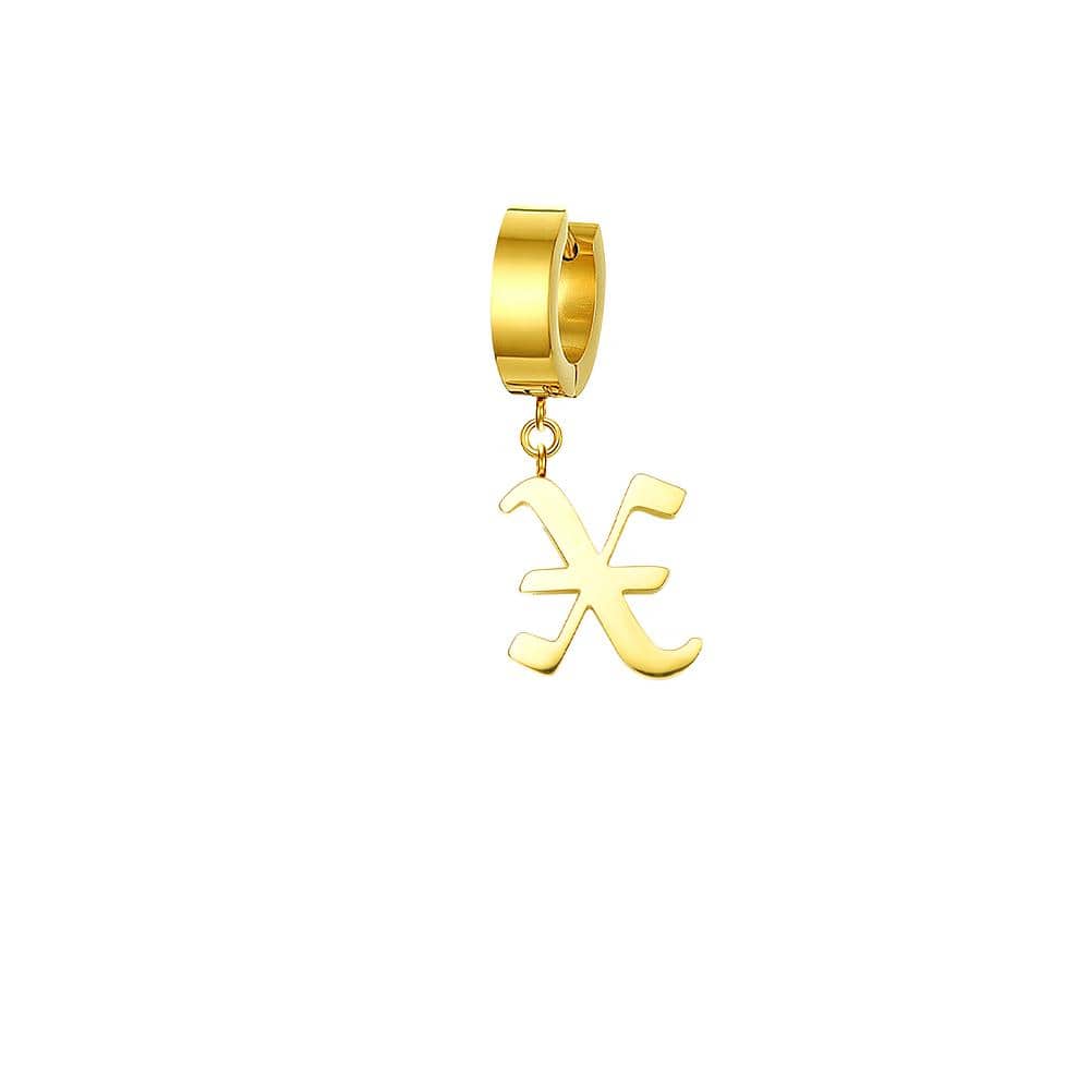 Mister - Old English Initial Earring - ALL 26 LETTERS - 2 FINISHES - FIND YOURS! -