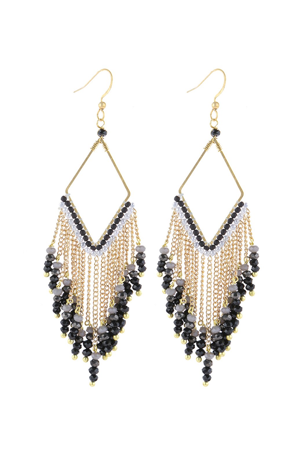 Riah Fashion - Dangle Beaded Earrings - 4 COLORS -