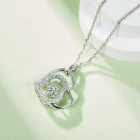 Thumbnail for Moissanite 925 Sterling Silver Heart Necklace