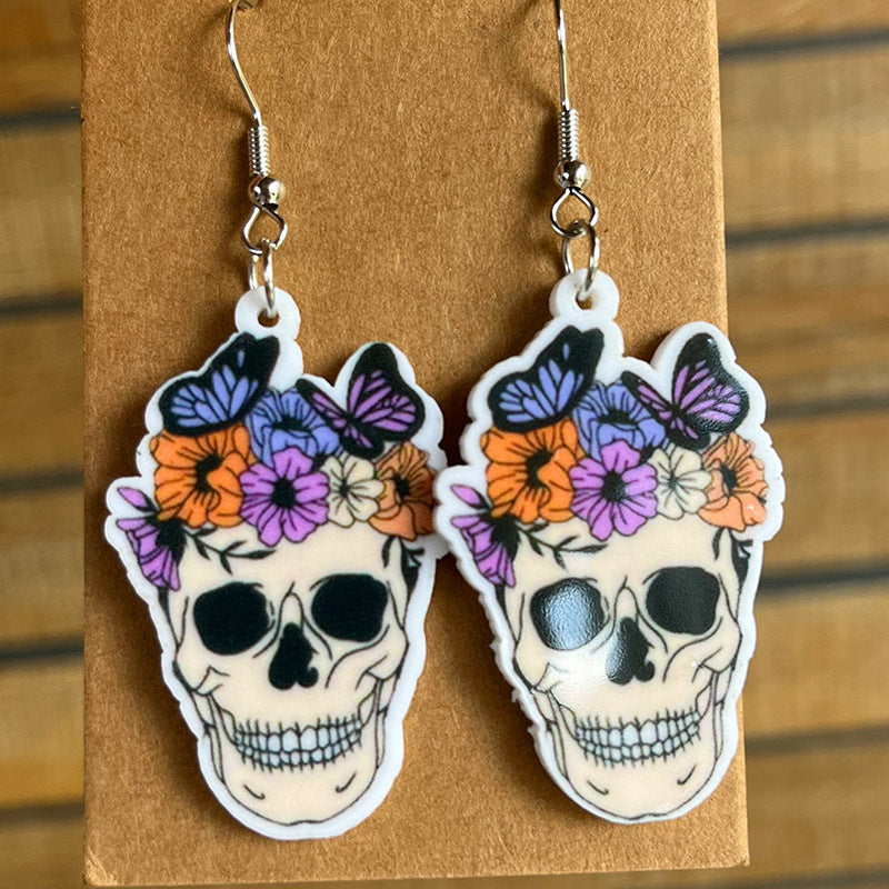 Halloween Theme Acrylic Dangle Earrings - T - 6 STYLES -