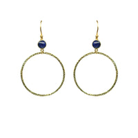 Thumbnail for Gena Myint - Lapis Lazuli Bezel Circle Earrings -