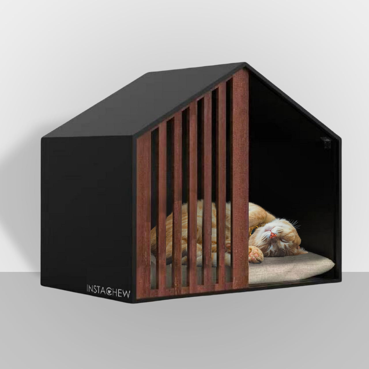 Instachew - ENKEL PET HOUSE (Black & White), Modern Design, DOG BED, SHED - 2 COLORS -