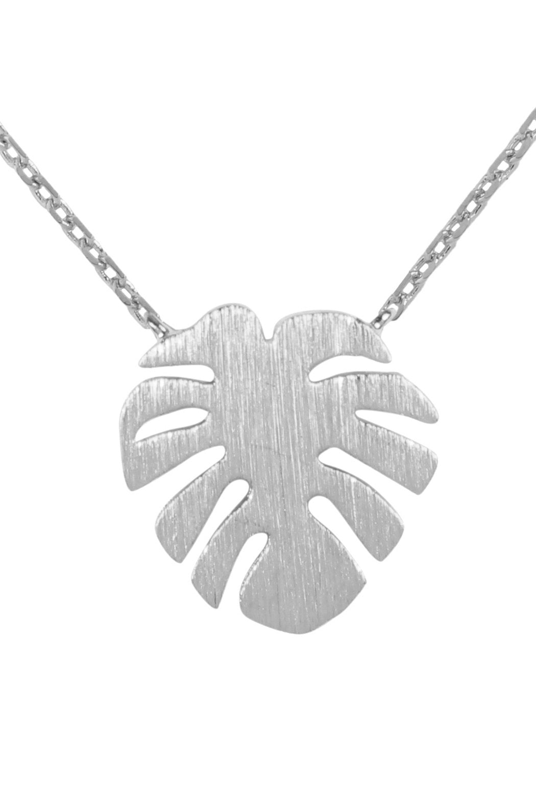 Cast Fringe Leaf Pave Necklace - 3 FINISHES -