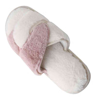 Thumbnail for Faux Fur Twisted Strap Slippers - T - 5 COLORS -