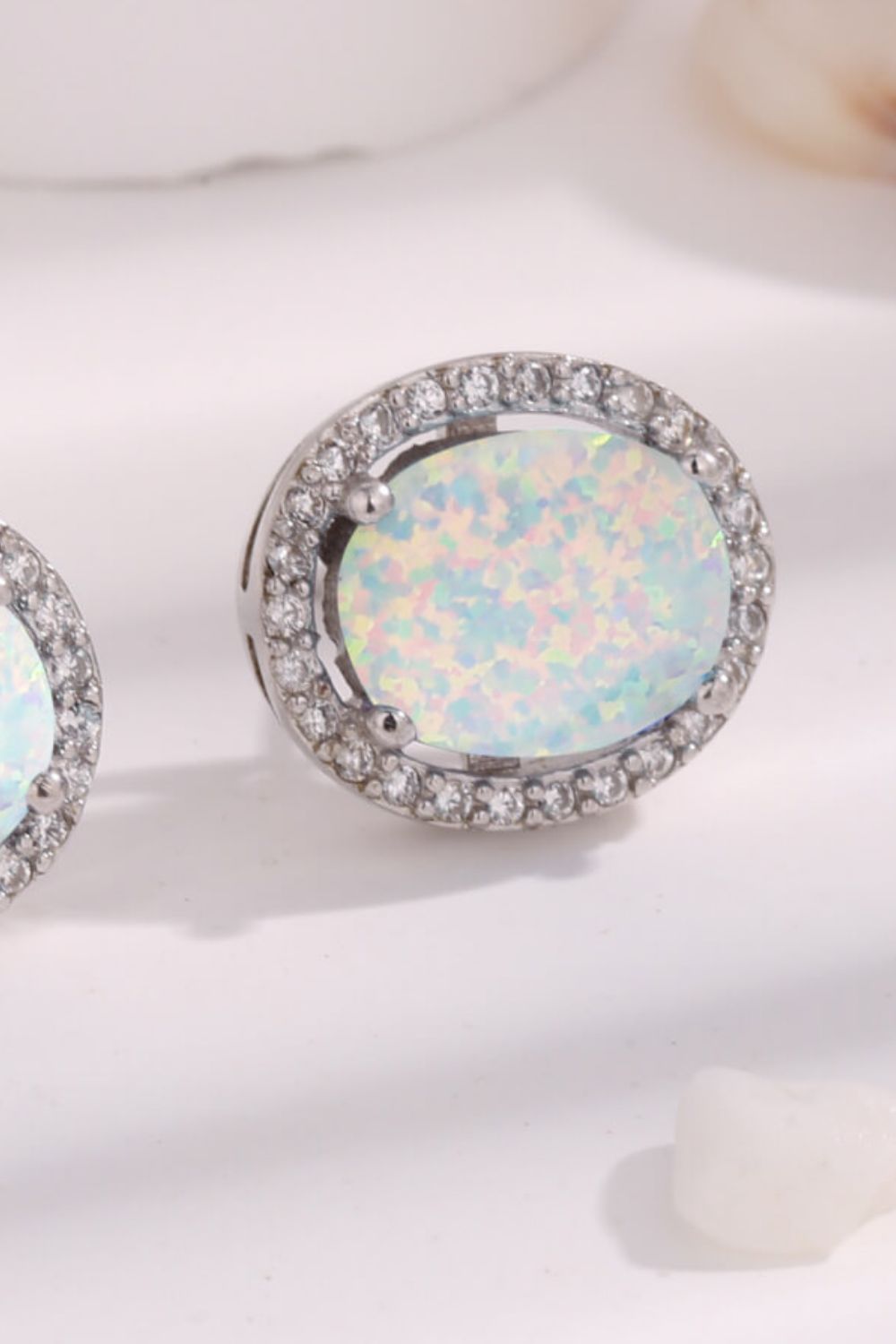 Opal Round Earrings - T - 2 COLORS -