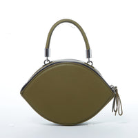 Thumbnail for Kiss Circle Shape Leather Crossbody Bag Olive Green -