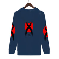 Thumbnail for OOTO - GLYPHIC EN BLACK OVER RED - Men's Hoodie - 1 COLOR -