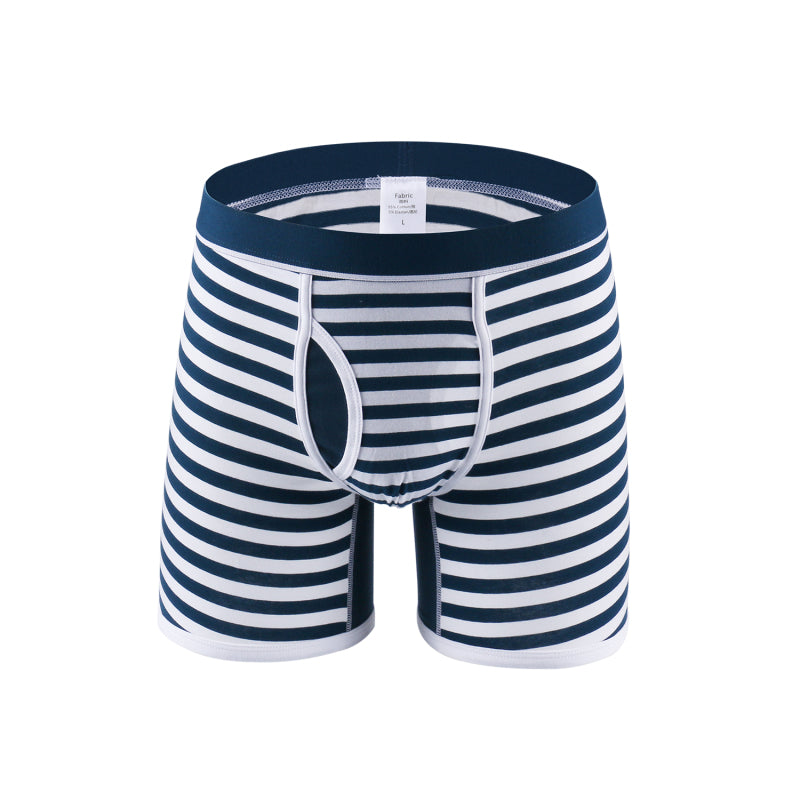 Men's Striped Comfort Breathable Boxer Briefs - K - 8 COLORS -