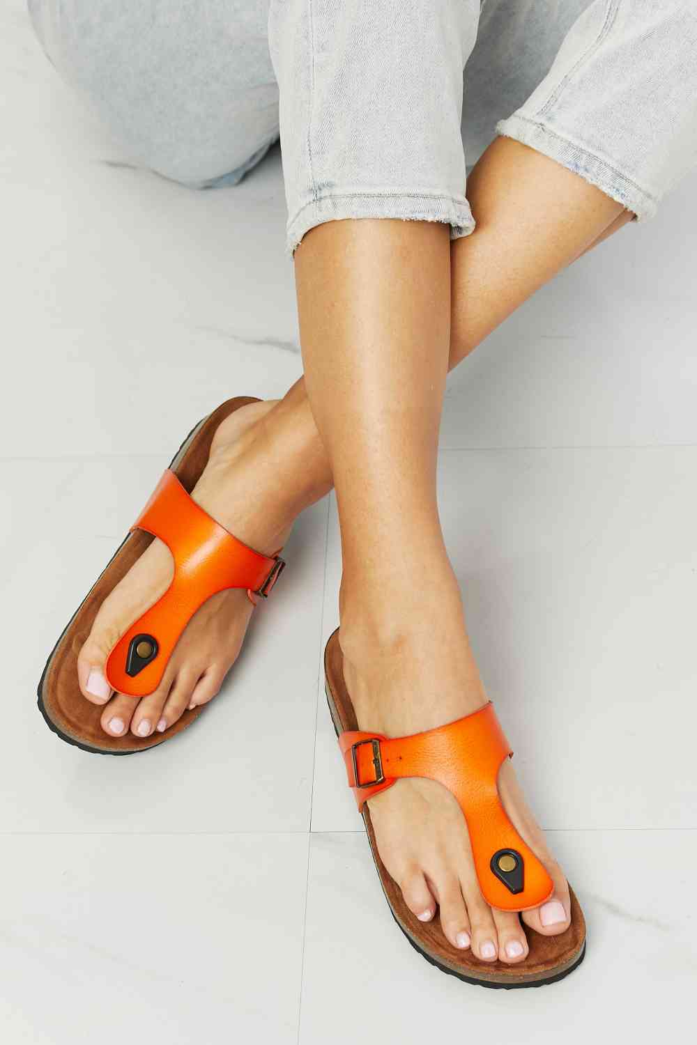 MMShoes Drift Away T-Strap Flip-Flop in Orange - T - 1 COLOR -