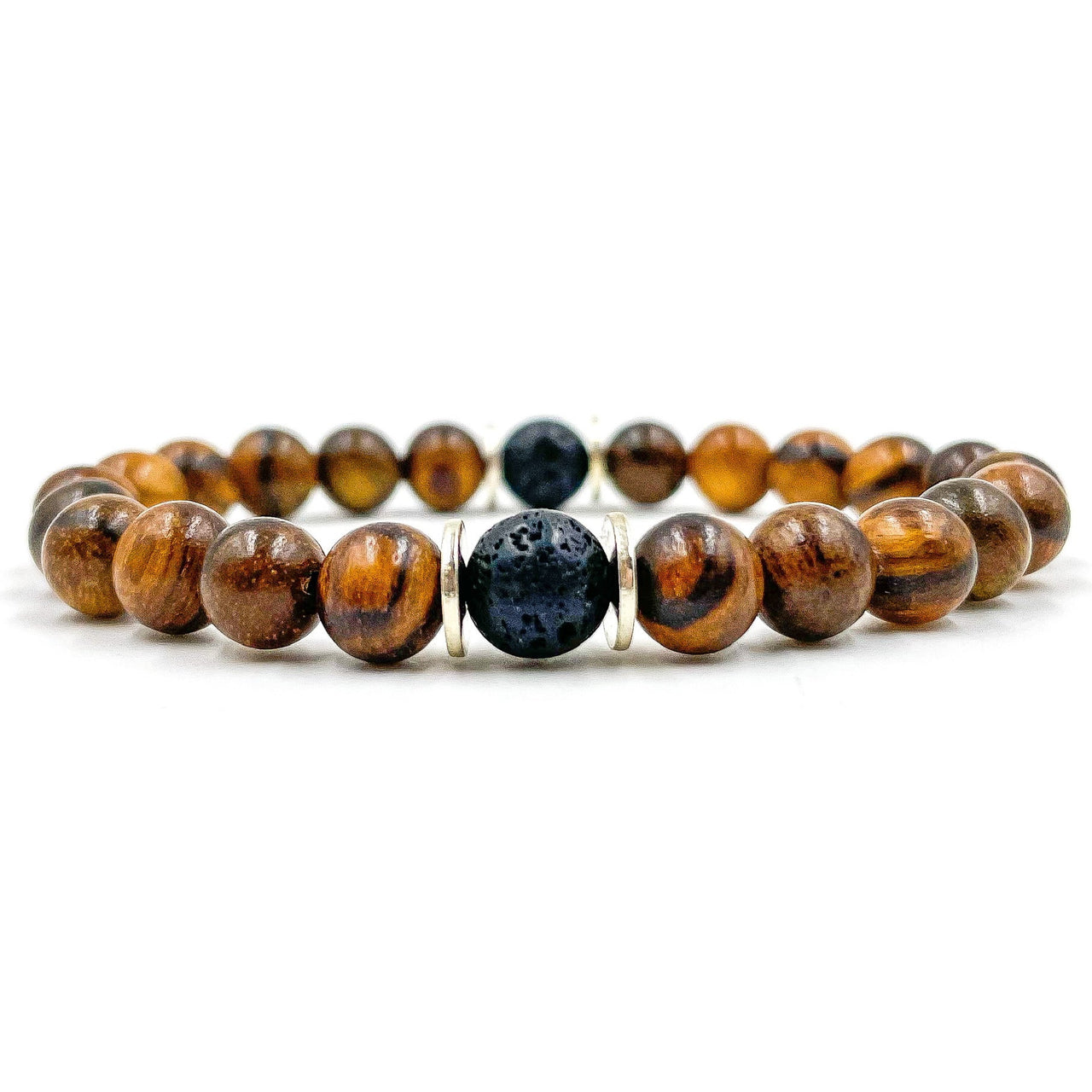 Westland - Dark Sandalwood & Lava Rock Mala Beaded Bracelet -