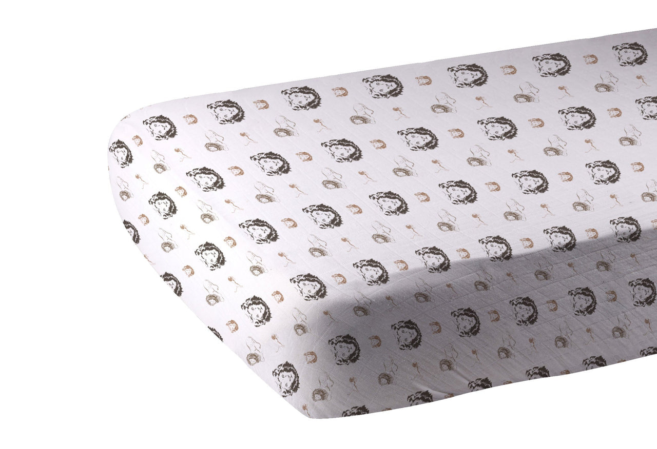 Newcastle - Hear Me Roar Lion Bamboo Muslin Crib Sheet -