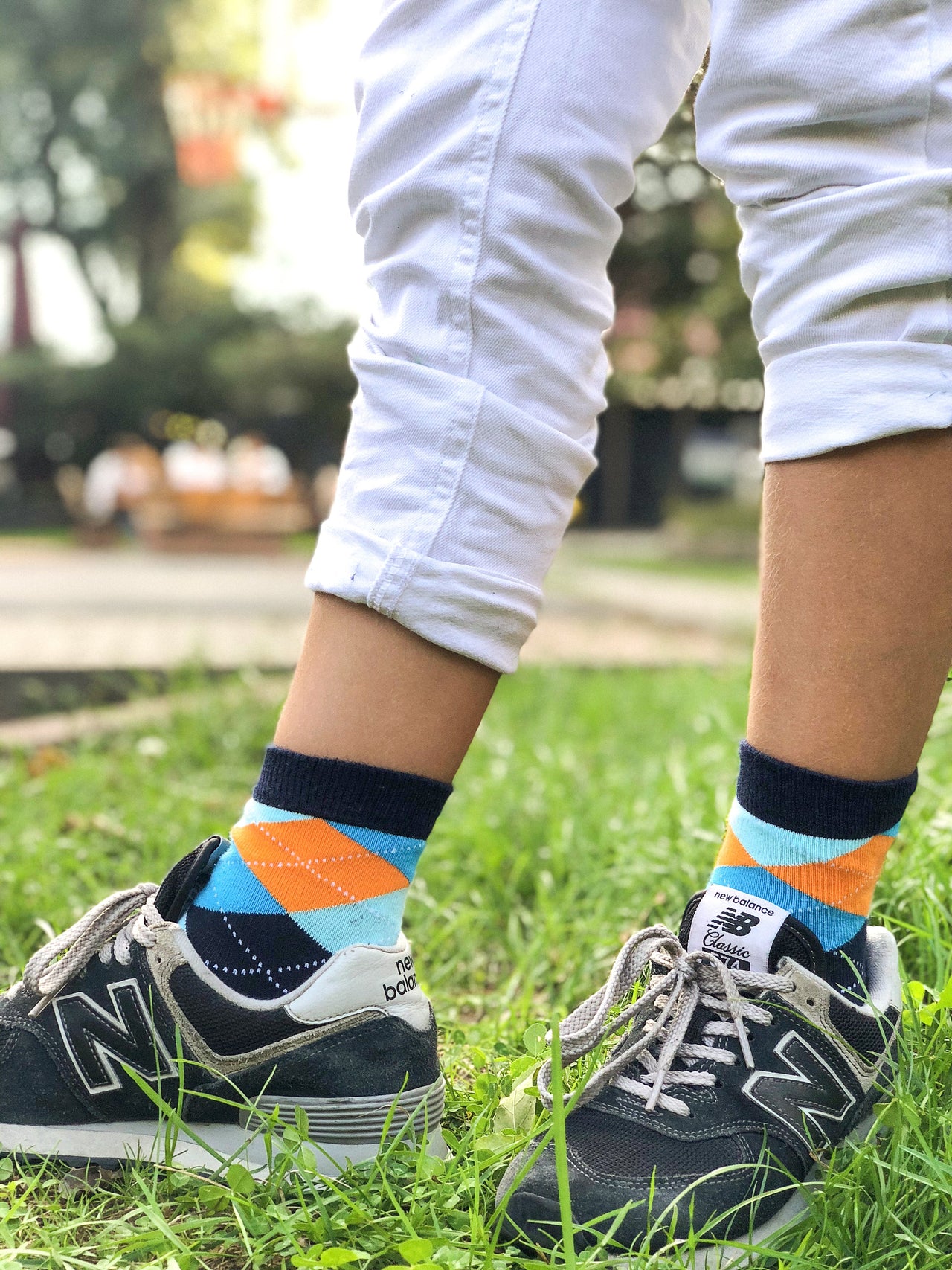 Kids Vibrant Sky Argyle Socks - 1 COLOR -