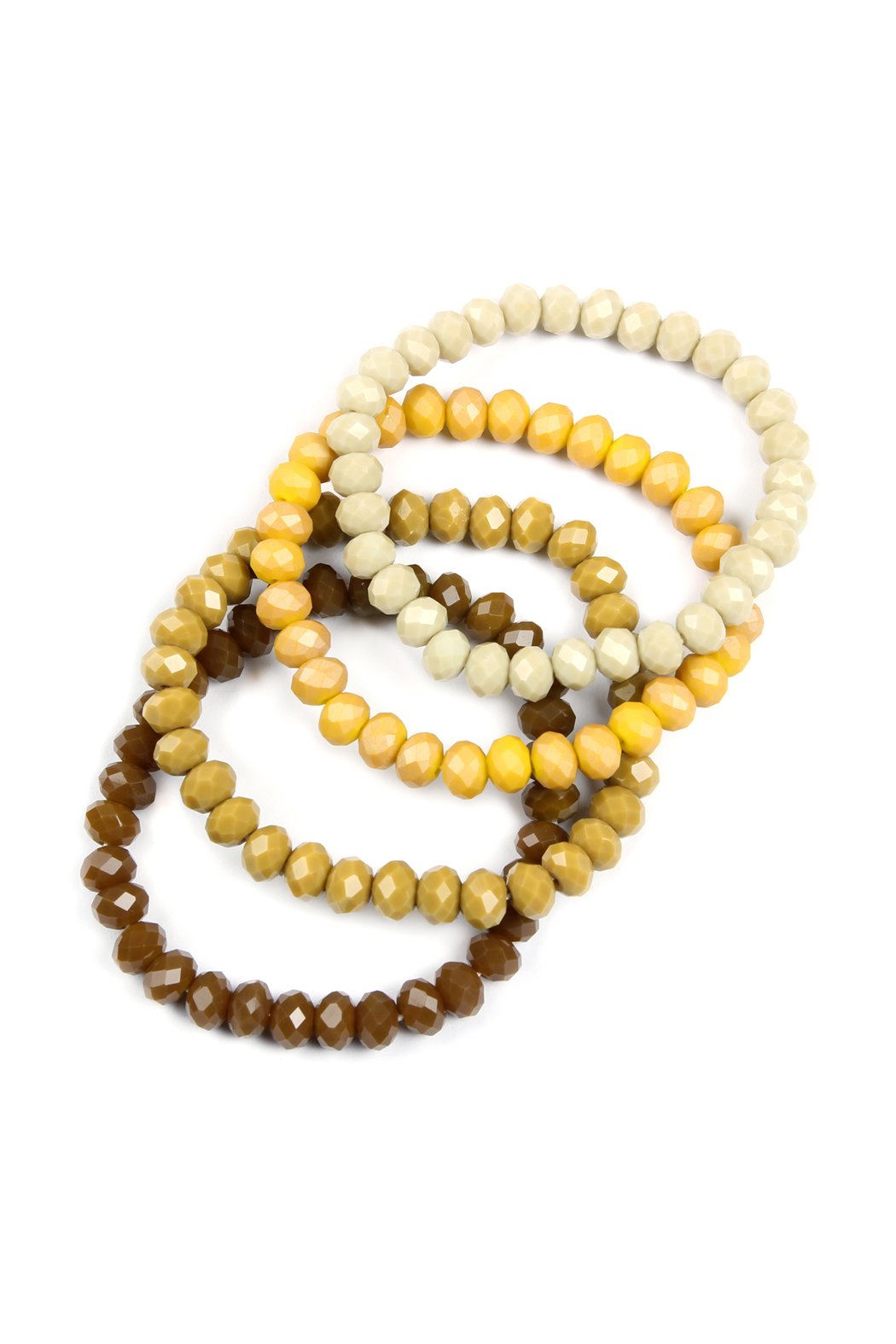 Four-Line Glass Beads Stretch Bracelet - 8 COLORS -