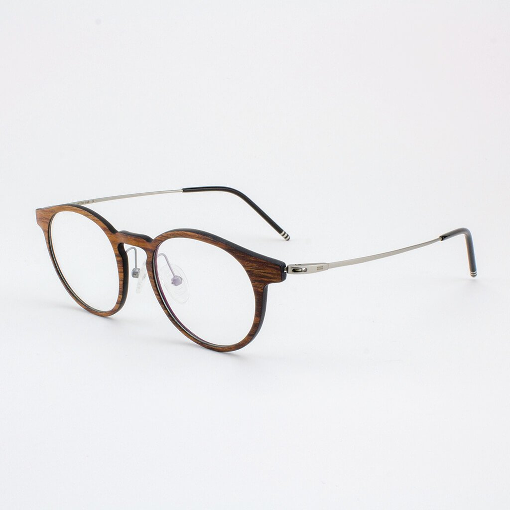 Tommy Owens - Marion - Featherlight Titanium & Wood Eyeglasses - 2 WOOD COLORS -