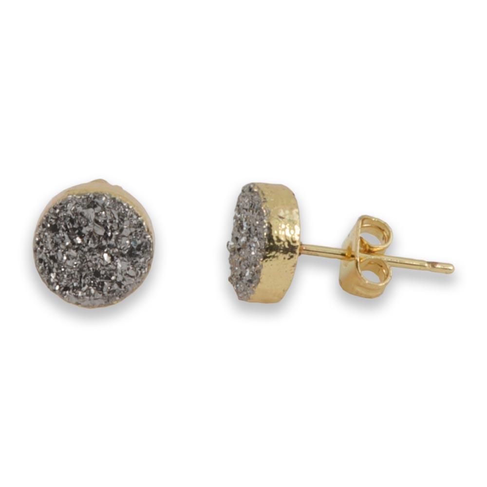 Christy Jean - Jeanna Druzy Stud Earrings in Gold - 4 COLORS -