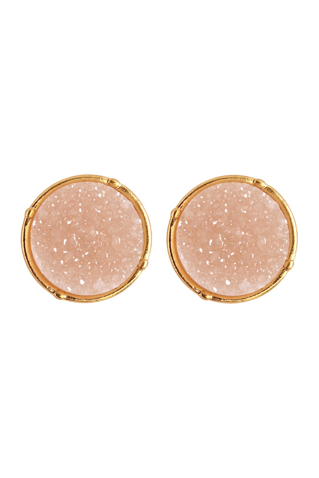 Druzy Round Post Earrings - 18 COLORS -