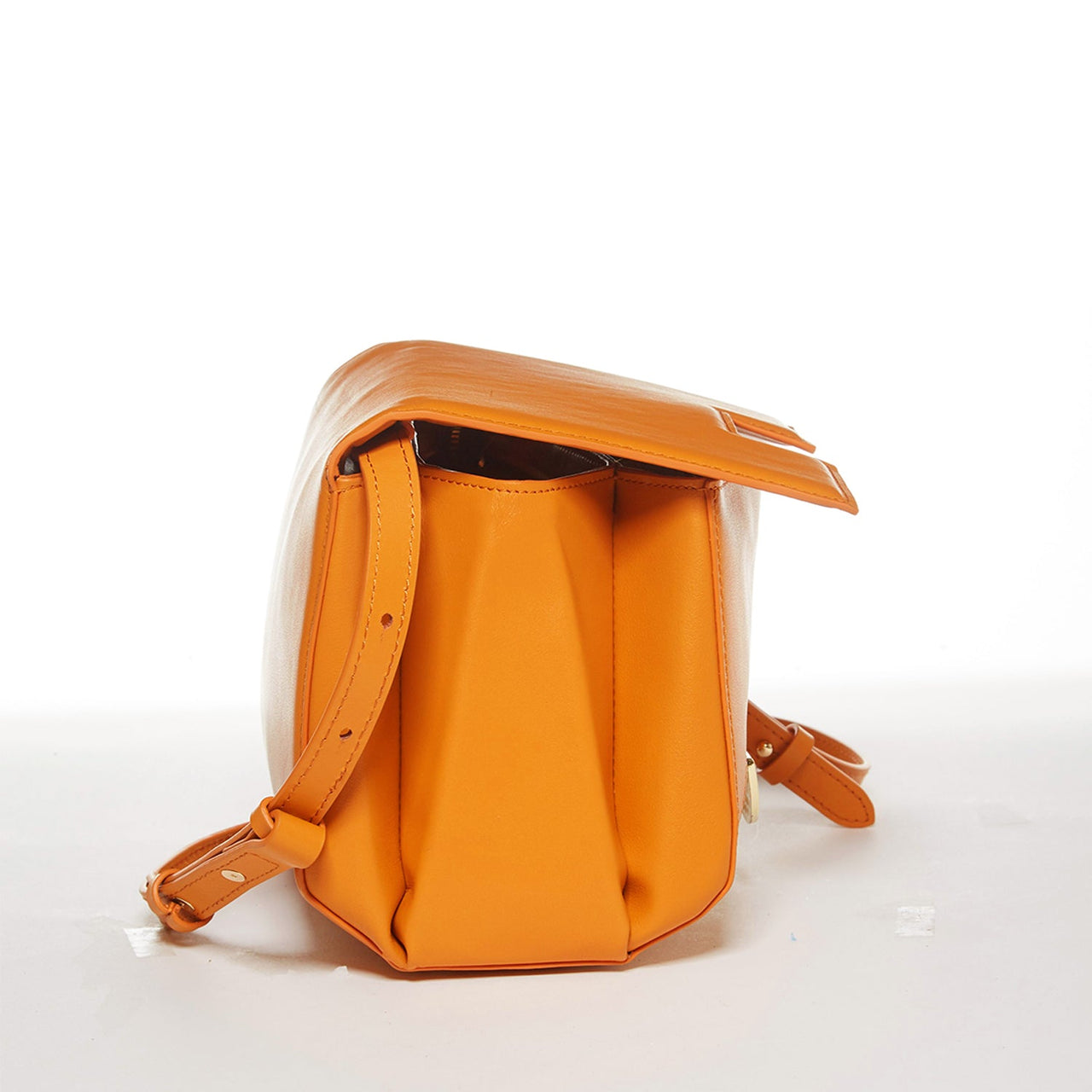 Elizabeth Dark Orange Leather Saddle Bag -