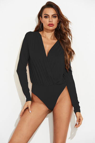 Surplice Long Sleeve Bodysuit - T - 2 COLORS -