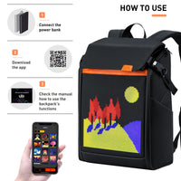 Thumbnail for LED Backpack - APP Control DIY Customized Image Video Smart LED Display Backpack for EVERYONE! - Multiple displays - Programmable for LIVE turn Signaling Display - [6-10 DAY DELIVERY] - CHECK ME OUT! - 1 COLOR -