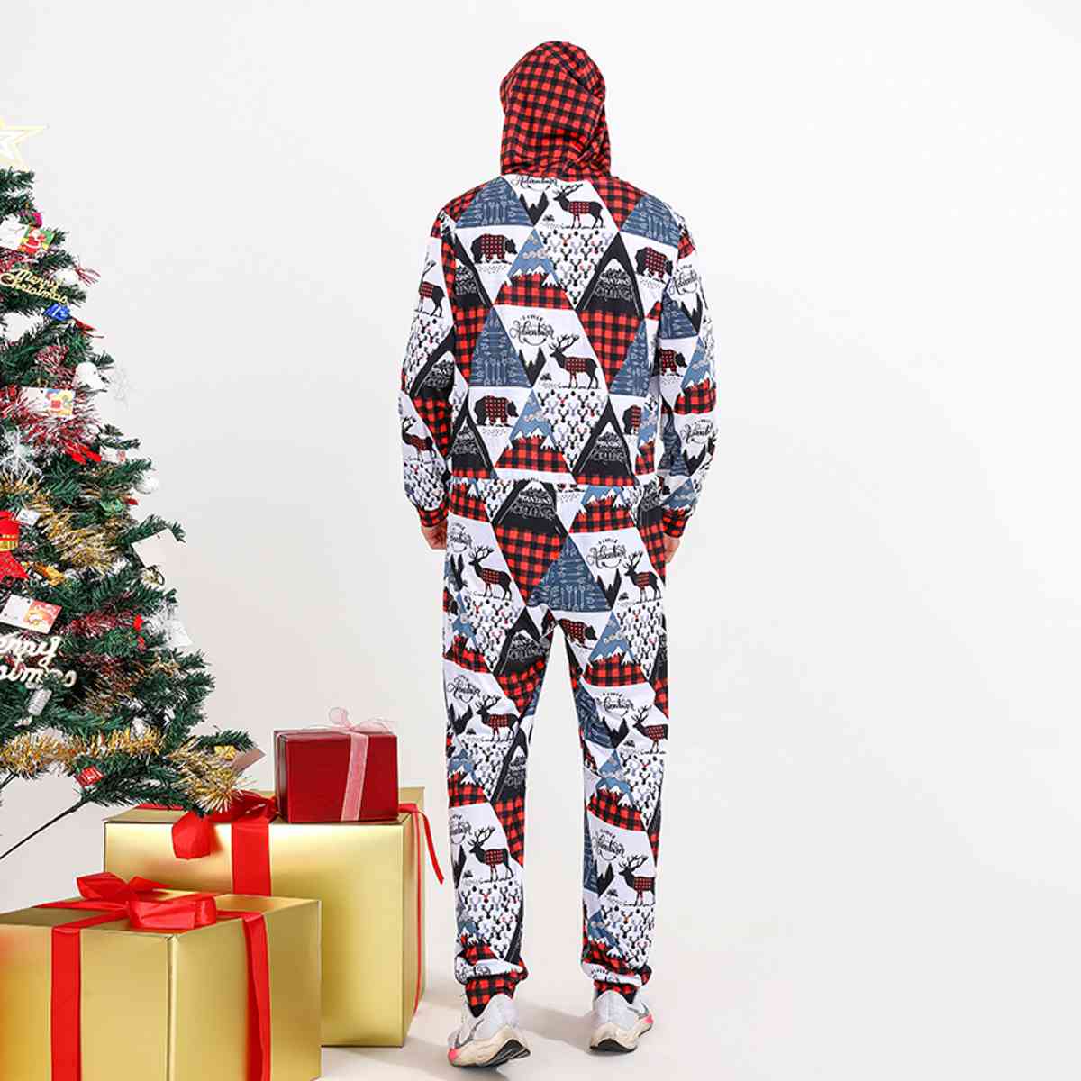 MEN Printed Hooded Jumpsuit - T -