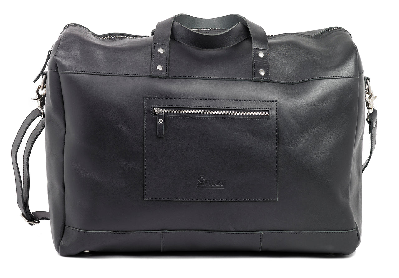 Galore Group - Black Leather Duffel Bag - 1 COLOR -