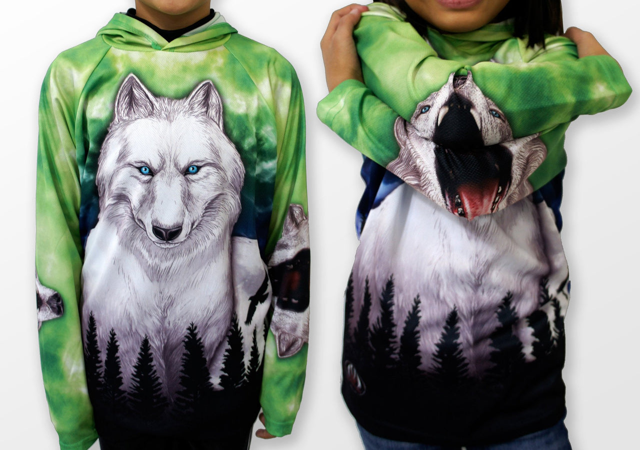 Mouthman - HOWLING WOLF Hoodie Chomp Shirt by MOUTHMAN® - ADULT SIZES AVAILABLE! - 13 SIZES -